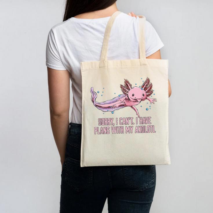 I Have Plans With My Axolotl Salamander Introvert Canvas Tote Bag