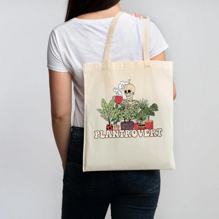 Plant Coffee Love Plantrovert Gardening Introvert Mom Canvas Tote Bag
