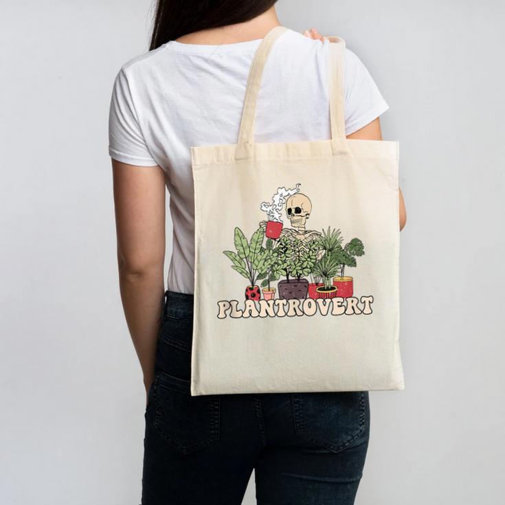 Plant Coffee Love Plantrovert Gardening Introvert Mom Canvas Tote Bag
