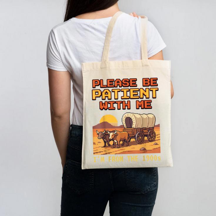 Please Be Patient I'm From The 1900s Retro Pixel Art Canvas Tote Bag