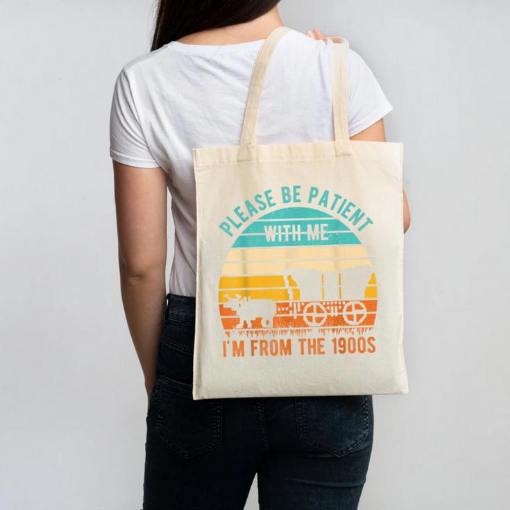 PLEASE BE PATIENT I'M FROM THE 1900s Vintage 1900s 90s Canvas Tote Bag