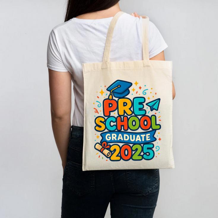 Preschool Graduation 2025 Pre-k Graduate Kids Boys Girls Canvas Tote Bag
