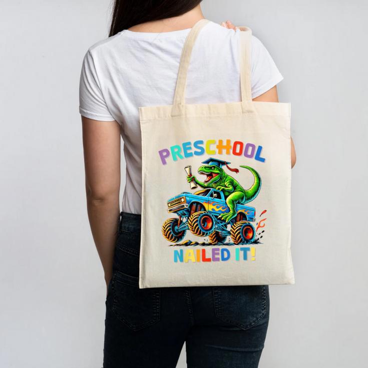Preschool Graduation Monster Truck Dinosaur Boys Dino Tee Canvas Tote Bag