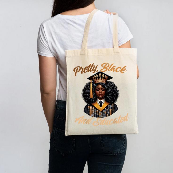 Pretty Educated African American Graduation Class 2024 Canvas Tote Bag