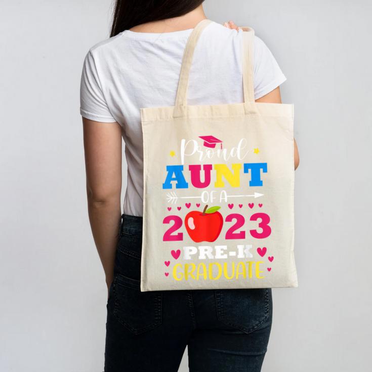 Proud Aunt Of 2023 Pre-K Graduate Senior Graduation Matching Canvas Tote Bag