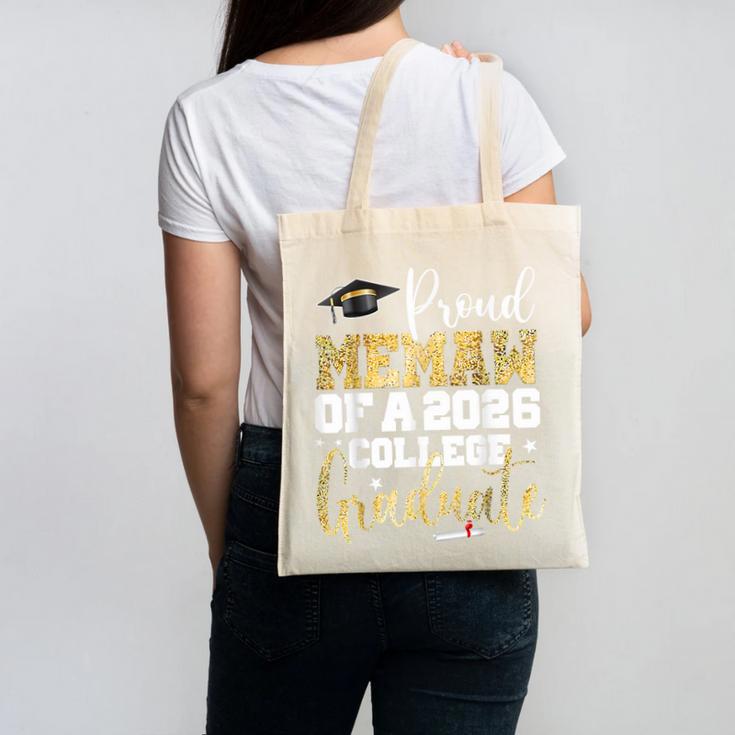 Proud Memaw Of 2026 Graduate College Graduation Canvas Tote Bag