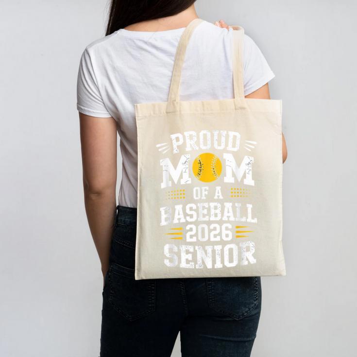 Proud Mom Of Baseball Senior 2026 Graduation Canvas Tote Bag
