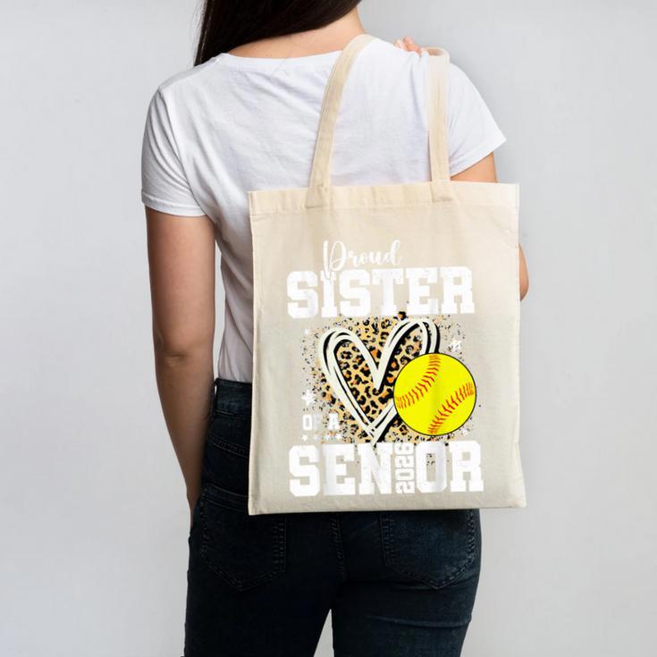 Proud Sister Of A 2026 Senior Softball Graduation Leopard Canvas Tote Bag