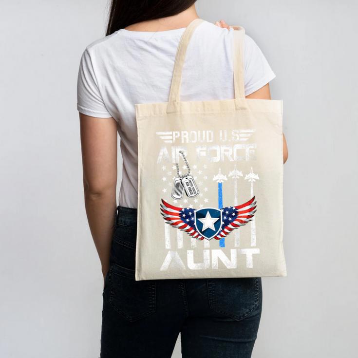 Proud US Air Force Aunt Flag Air Force Graduation Aunt Tee Canvas Tote Bag
