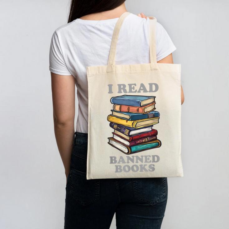 I Read Banned Books Bookworm Canvas Tote Bag
