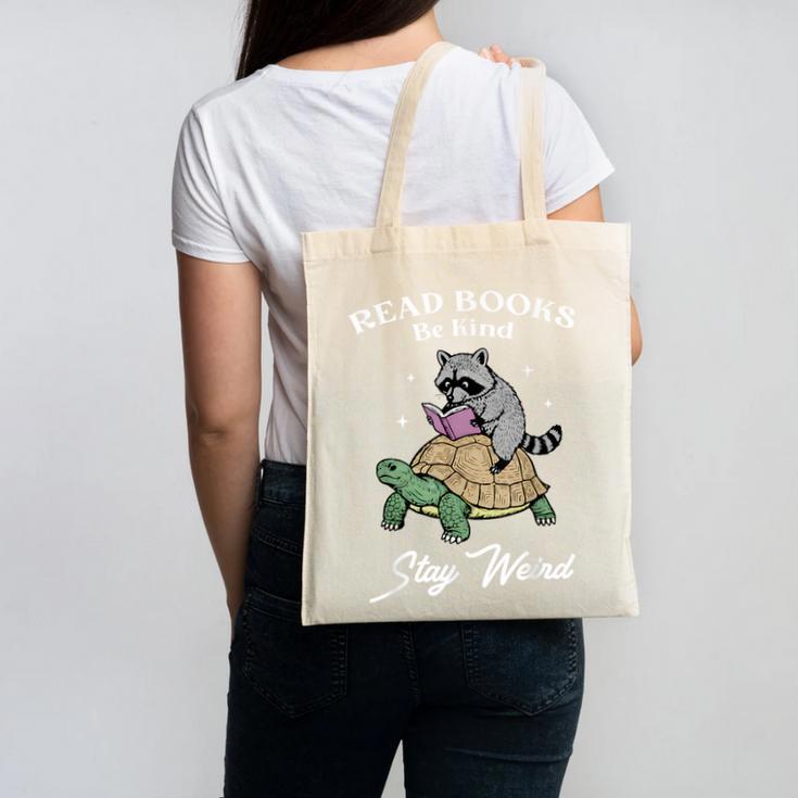 Read Books Be Kind Stay Weird Canvas Tote Bag