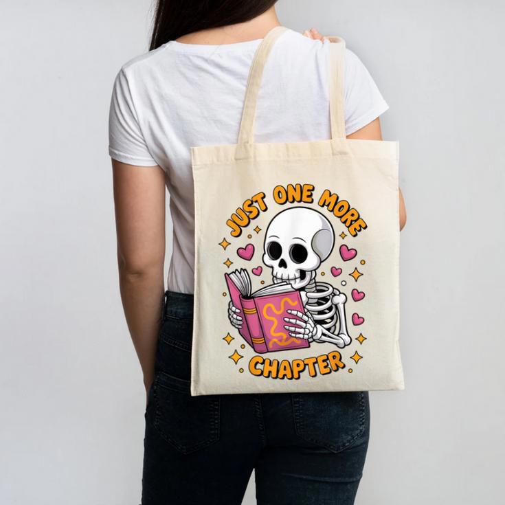 Read Books Lover Bookworm Cute Reading Just One More Chapter Canvas Tote Bag