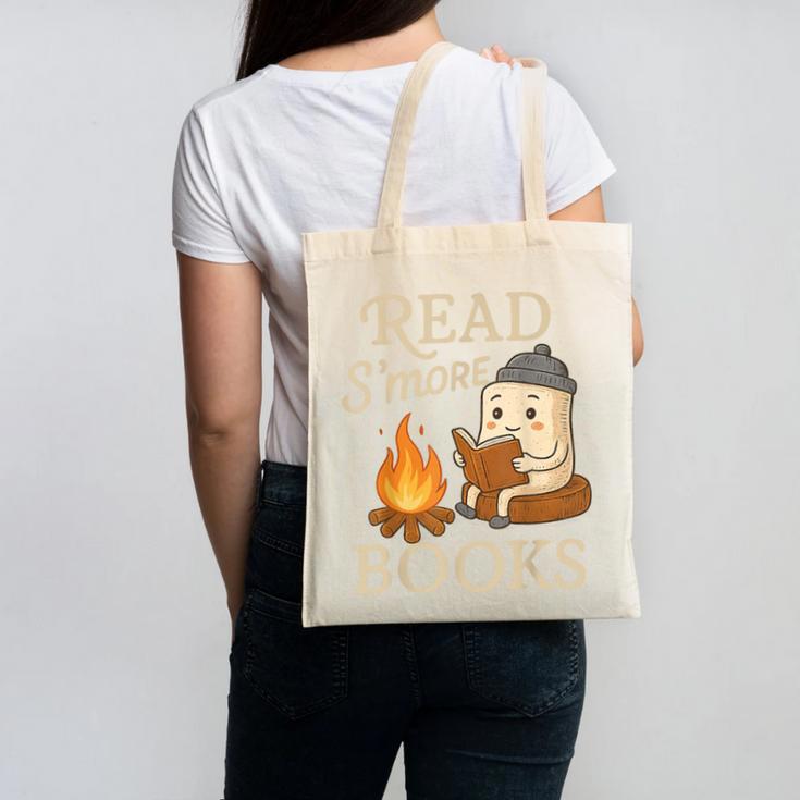 Read S'More Books Campfire Reading Book Lovers Camper Canvas Tote Bag