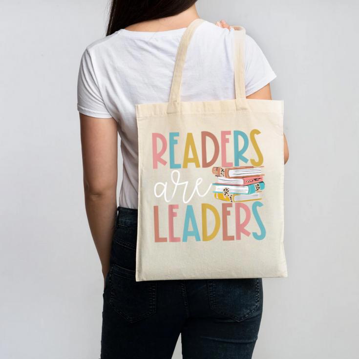 Readers Are Leaders Reading Book Lovers Teacher Women Kids Canvas Tote Bag