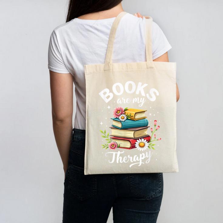 Reading Books Are My Therapy Canvas Tote Bag