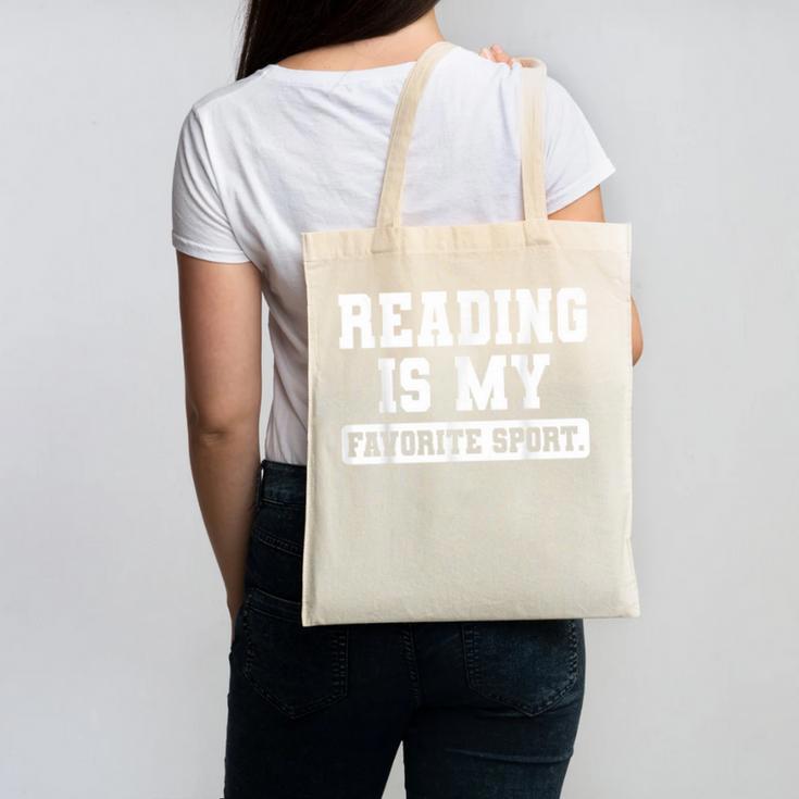 Reading Is My Favorite Sport Book Lover Reader Canvas Tote Bag