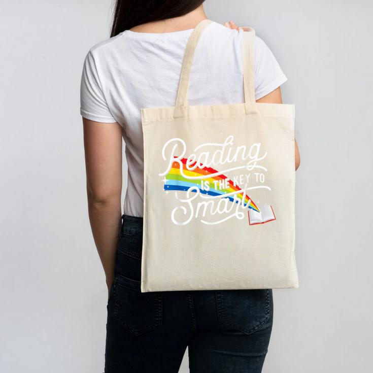 Reading Is The Key To Smart Book Lover Bookworm Reader Canvas Tote Bag