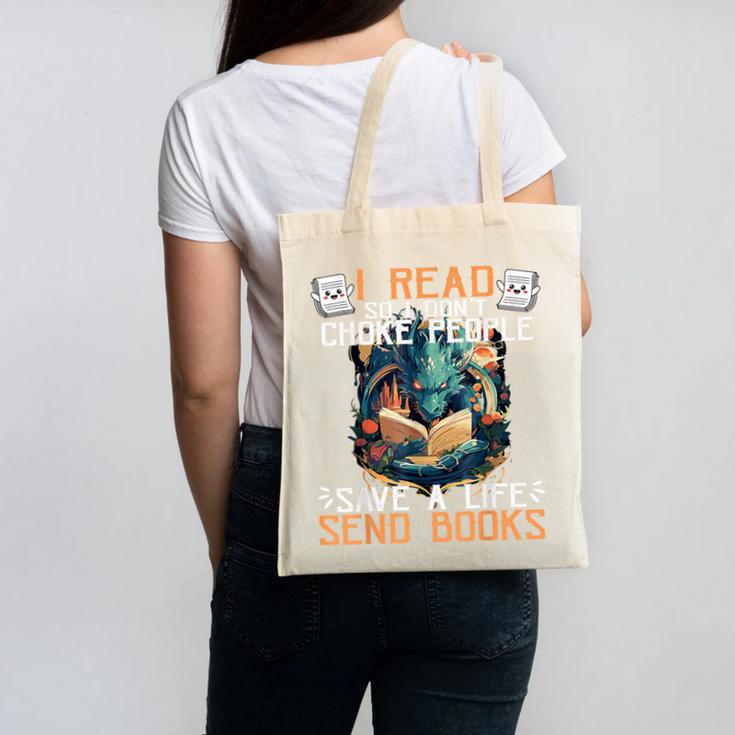 Reading Readers I Read Send Books Dragon Bookworm Tee Canvas Tote Bag