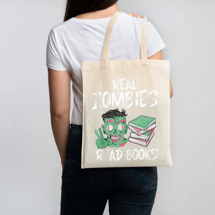 Real Zombies Read Books Zombie Canvas Tote Bag