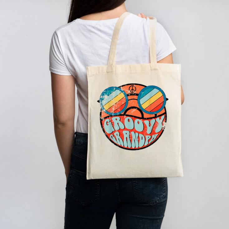 Retro 1970's Groovy Grandpa 70s Aesthetic Nostalgia Canvas Tote Bag
