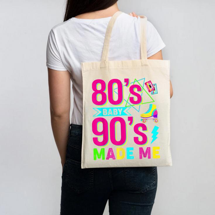 Retro 1980s 80's Baby 1990s 90's Made Me Nostalgia Vibes Canvas Tote Bag
