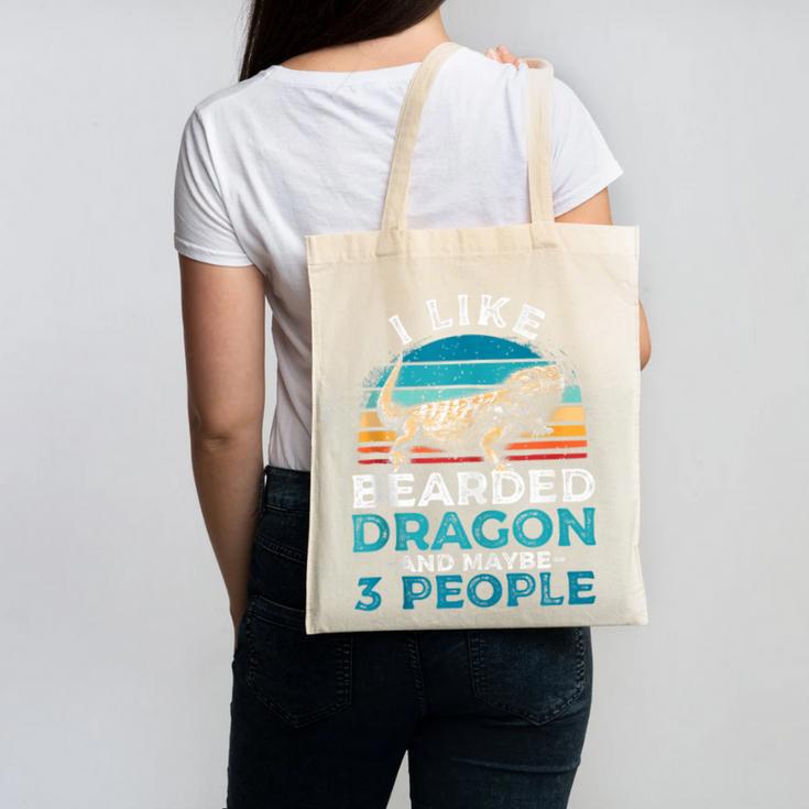 Retro Bearded Dragon Introvert For Lizard Lovers Canvas Tote Bag