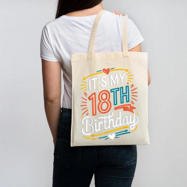 Retro It's My 18th Birthday Boho Nostalgia Women Kids Canvas Tote Bag