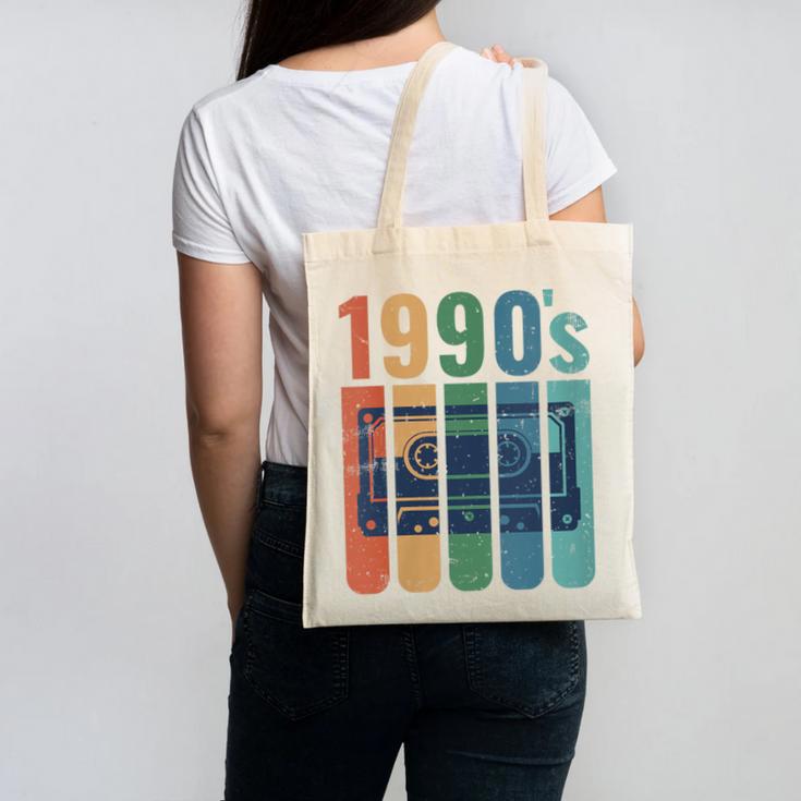 Retro Nineties Style Audio Tape Nostalgia Year 1990 Canvas Tote Bag