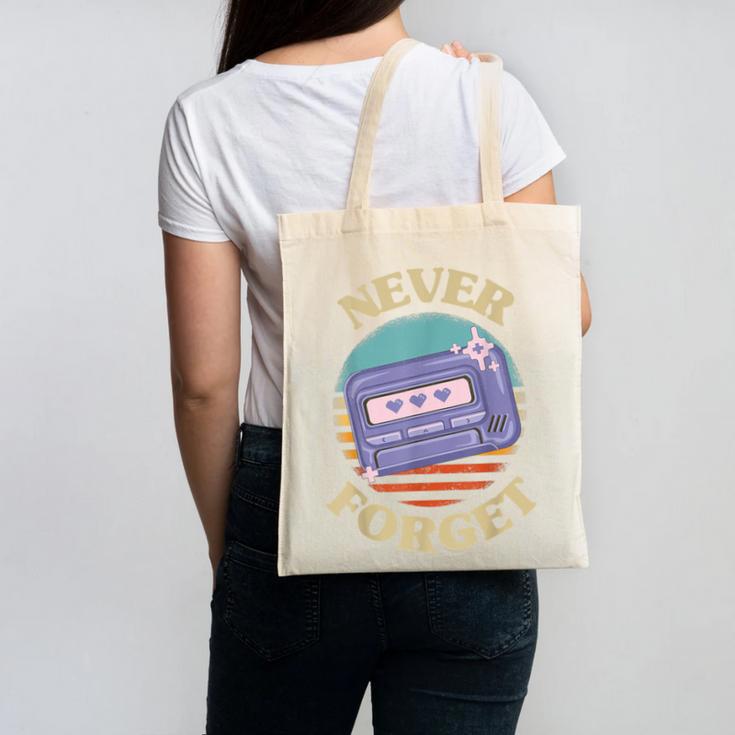 Retro Pager Never Forget Nostalgia Vintage Canvas Tote Bag