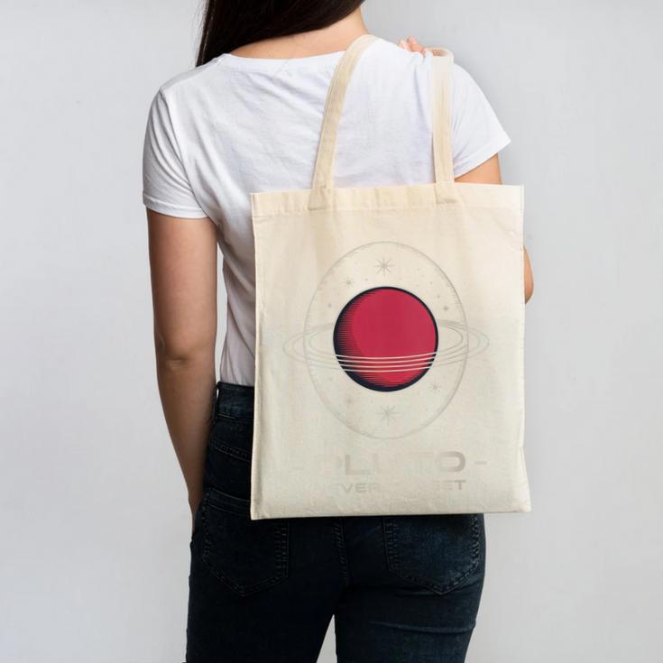 Retro Pluto Never Forget Classic Planet Pluto Nostalgia Canvas Tote Bag