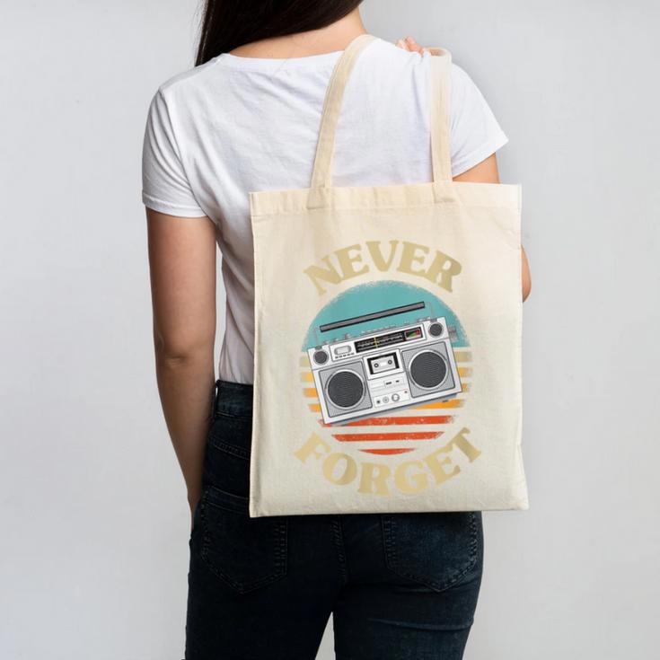 Retro Radio Never Forget Nostalgia Vintage Canvas Tote Bag