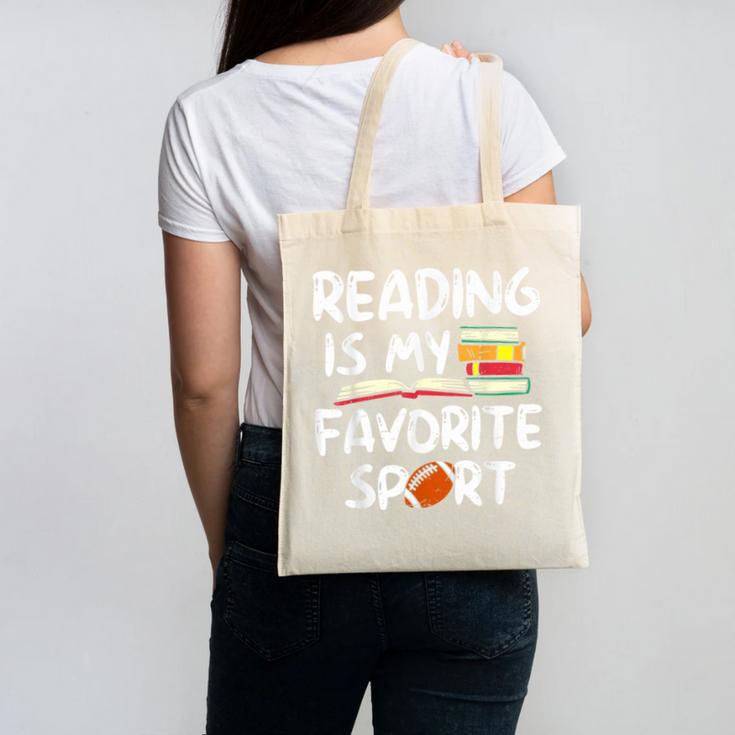 Retro Reading Is My Favorite Sport Football World Book Day Canvas Tote Bag