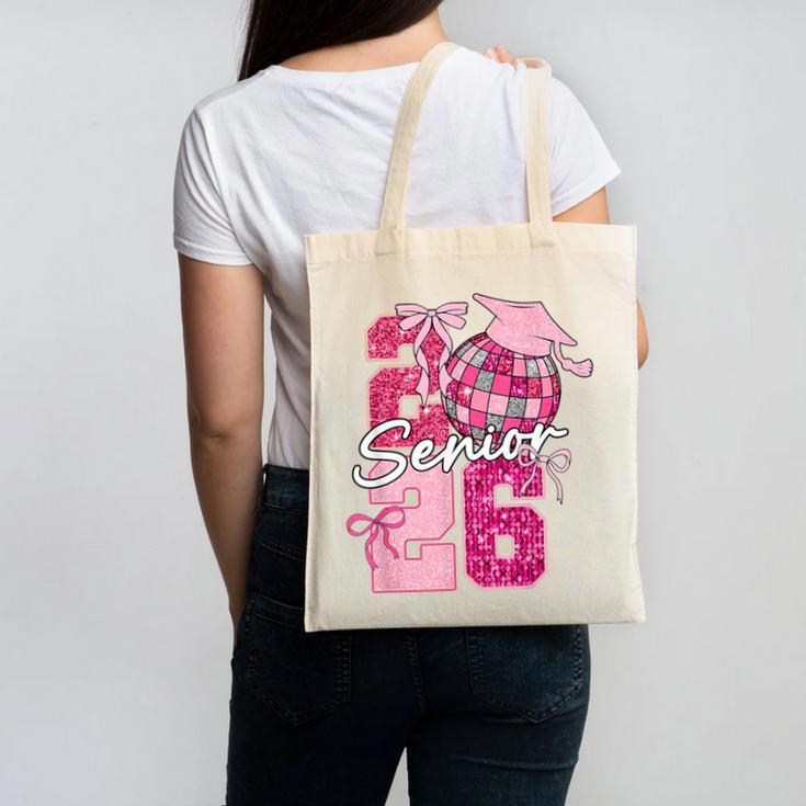 Retro Senior 2026 Coquette Bow Graduation Class Of 2026 Canvas Tote Bag