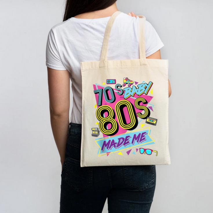 Retro Vintage 70's Baby 80's Made Me Nostalgia Classic Canvas Tote Bag