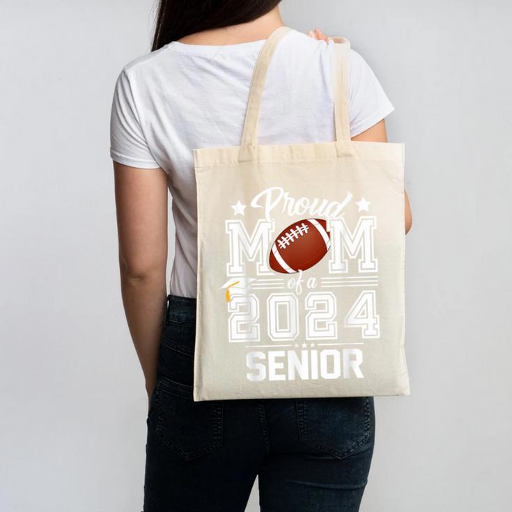 Senior Mom Class Of 2024 Football Proud Mom Graduation Canvas Tote Bag