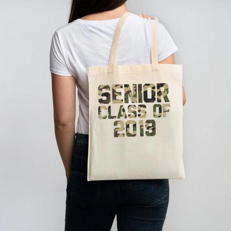 Seniors 2019 Class TShirt Camo Print T-Shirt Graduation Gift Canvas Tote Bag