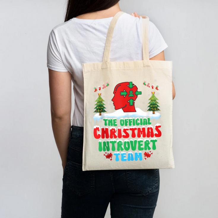 Snow Christmas Introvert Team Introverted Introvert Xmas Canvas Tote Bag