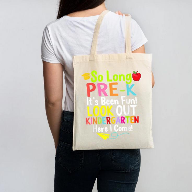 So Long Pre-K Kindergarten Here I Come Graduation Kids Canvas Tote Bag