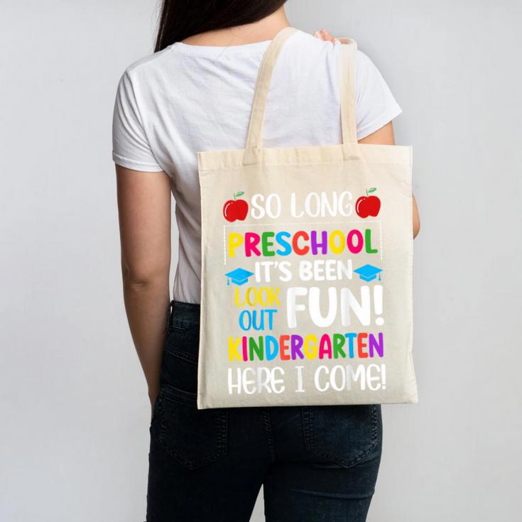 So Long Preschool Kindergarten Here I Come Graduation Canvas Tote Bag