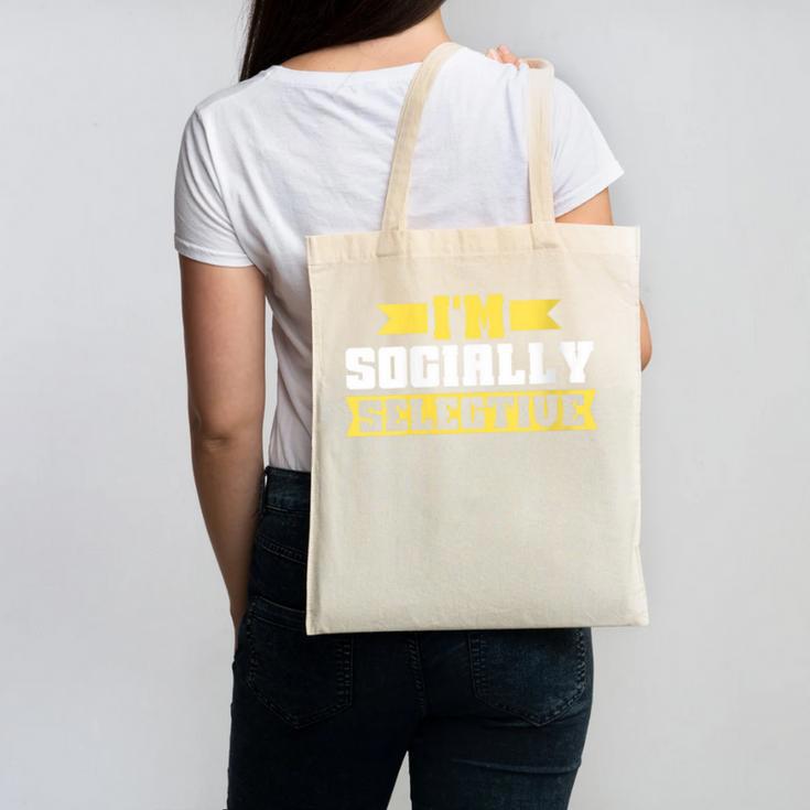 Im Socially Selective Introvert Canvas Tote Bag