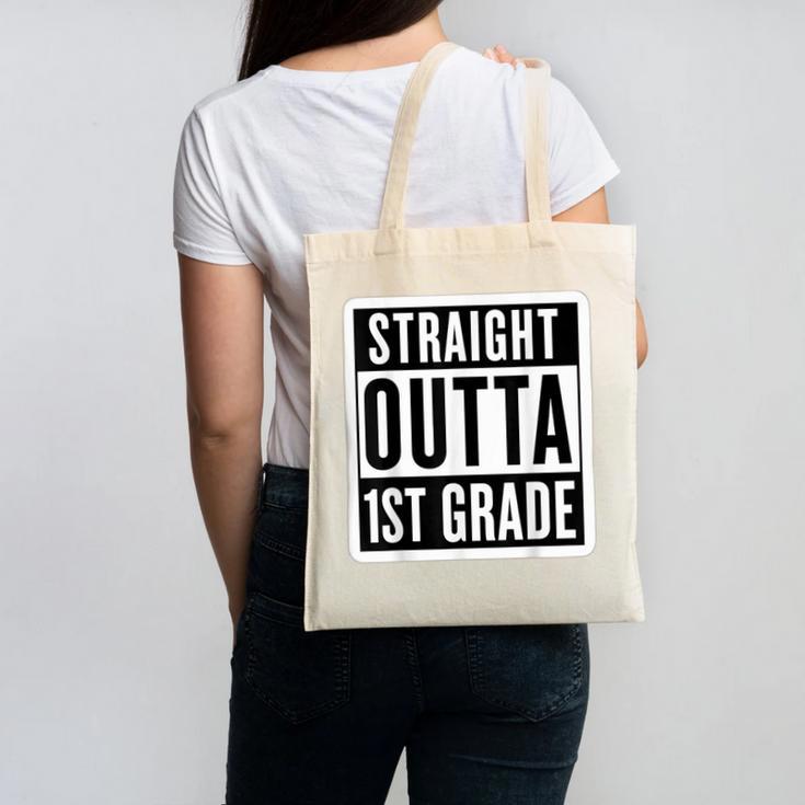 Straight Outta 1st Grade First Graduate Graduation Student Canvas Tote Bag