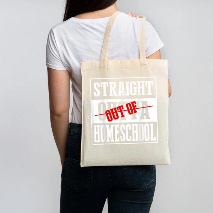 Straight Outta Homeschool Shirt Graduation Canvas Tote Bag
