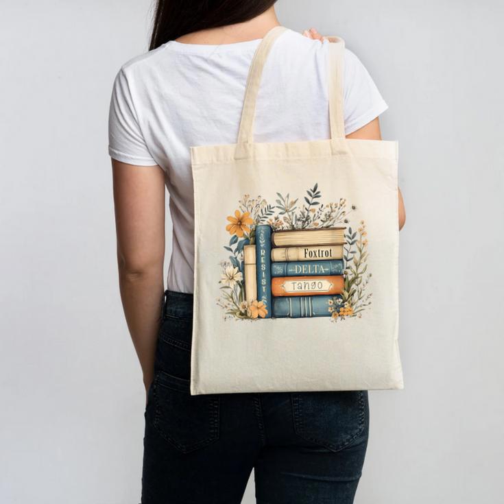 Subtle Book Anti Trump Women Book Loves Retro Canvas Tote Bag