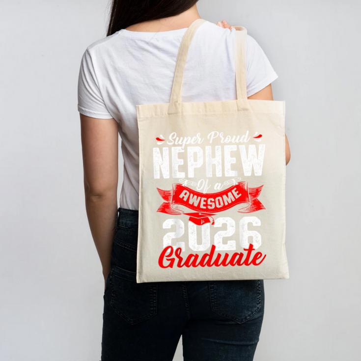 Super Proud Nephew Of a 2026 Graduate 26 Graduation Canvas Tote Bag