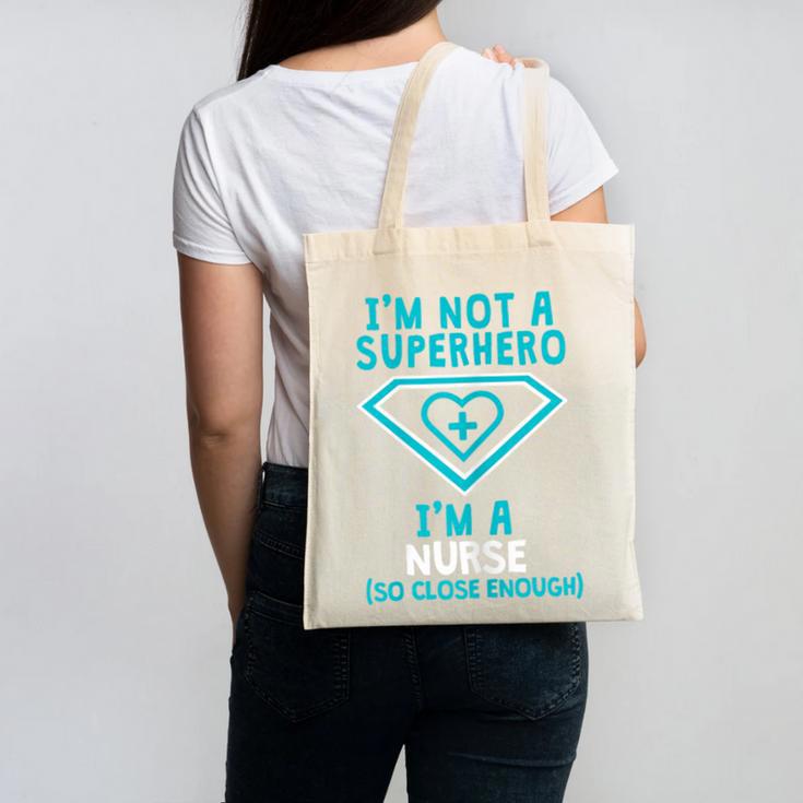 Superhero RN Nurse Shirt Graduation Canvas Tote Bag