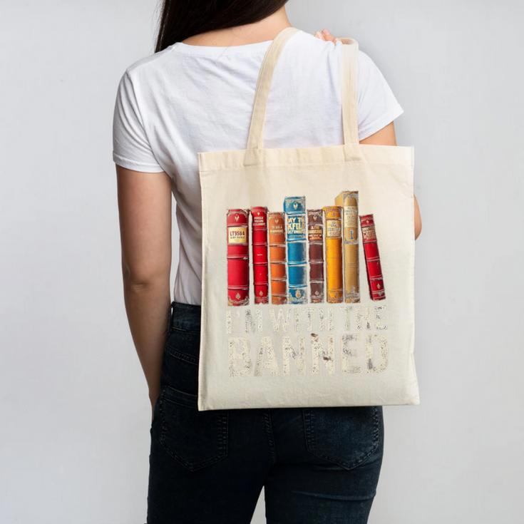 Support Banned Books Freedom I'm With The Banned Canvas Tote Bag
