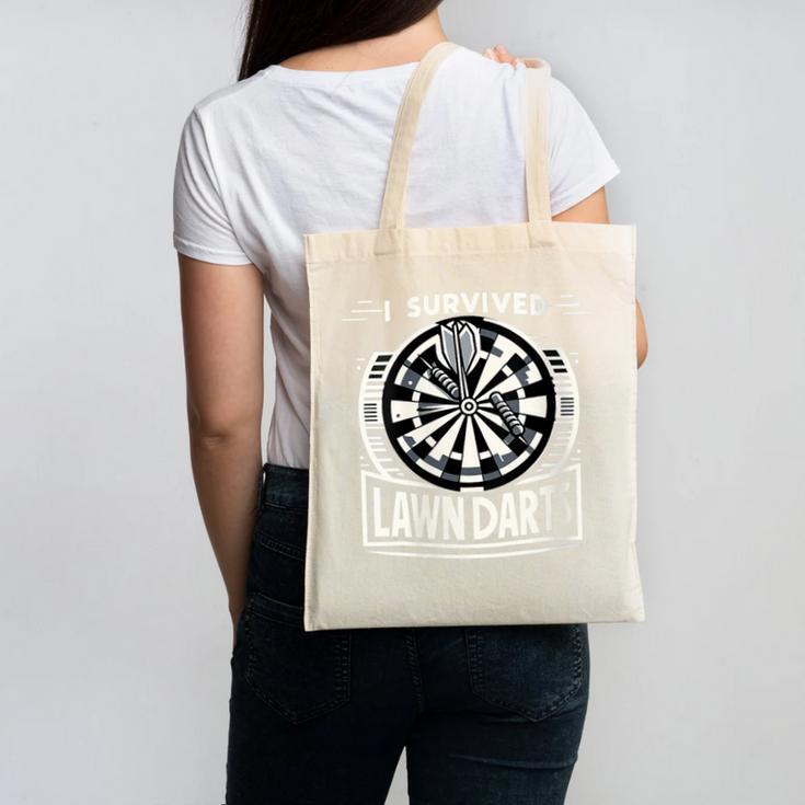 I Survived Lawn Darts Classic Yard Nostalgia Game Fun Canvas Tote Bag