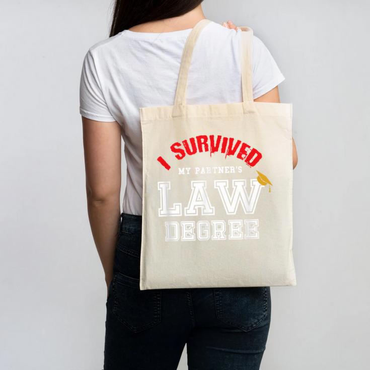 I Survived My Partner's Law Degree Graduation Shirt Canvas Tote Bag
