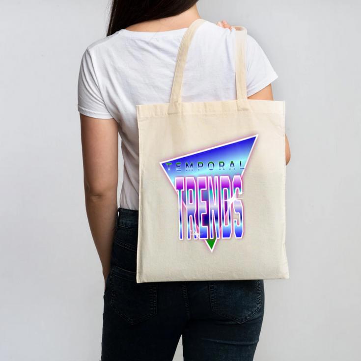 Temporal Trends Vaporwave Style Retro Nostalgia Look Canvas Tote Bag