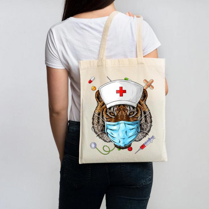 Tiger Nurse RN ER Nursing School Graduation Canvas Tote Bag